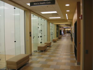 newly completed racquetball court